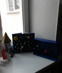 В  детском саду состоялась выставка детско-родительского творчества «День космонавтики»
